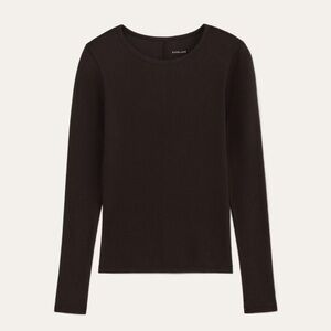 Everlane The Luxe Rib Long-Sleeve Crew Top